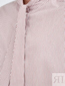 Хлопковая рубашка с принтом в полоску и лентой-шарфом FABIANA FILIPPI