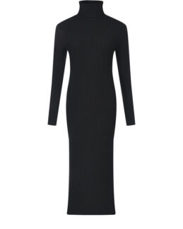 Черное платье STELVIO из шерсти и кашемира Pietro Brunelli