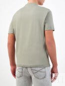 Однотонная футболка из хлопка и льна с V-образным вырезом BRUNELLO CUCINELL