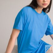 Платье-футболка С круглым вырезом короткими рукавами S синий