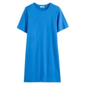 Платье-футболка С круглым вырезом короткими рукавами S синий