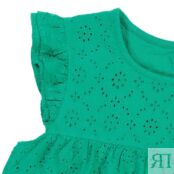 Блузка Без рукавов с английской вышивкой 6 лет - 114 см зеленый