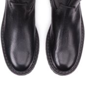 Сапоги-ботфорты Из кожи на низком каблуке 40 черный