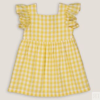 Платье Нарядное в клетку 1 год - 74 см желтый