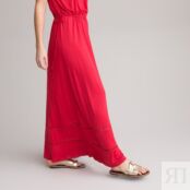 Платье Прямое длинное без рукавов 54 красный