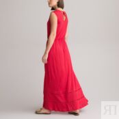 Платье Прямое длинное без рукавов 54 красный