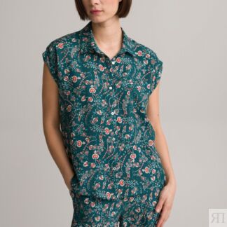 Рубашка С цветочным принтом без рукавов 36 (FR) - 42 (RUS) зеленый