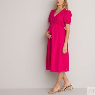 Платье Для периода беременности из английской вышивки 44 розовый