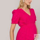 Платье Для периода беременности из английской вышивки 40 розовый