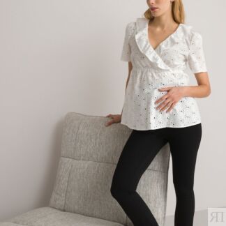 Блузка Для периода беременности с английской вышивкой 44 (FR) - 50 (RUS) бе
