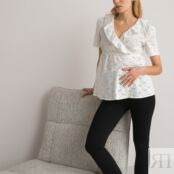 Блузка Для периода беременности с английской вышивкой 40 (FR) - 46 (RUS) бе