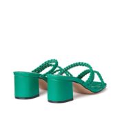 Туфли Без задника плетеные на широком каблуке 39 зеленый