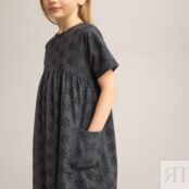 Платье С английской вышивкой 3-12 лет 4 года - 102 см серый