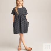 Платье С английской вышивкой 3-12 лет 4 года - 102 см серый
