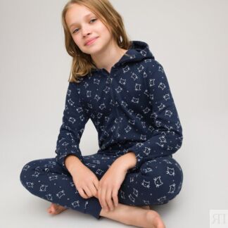 Пижама Из мольтона с принтом 3-14 лет 5 лет - 108 см синий