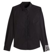 Рубашка черная приталенная с длинными рукавами LA REDOUTE
