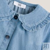 Блузка Джинсовая с отложным воротником 3 года - 94 см синий