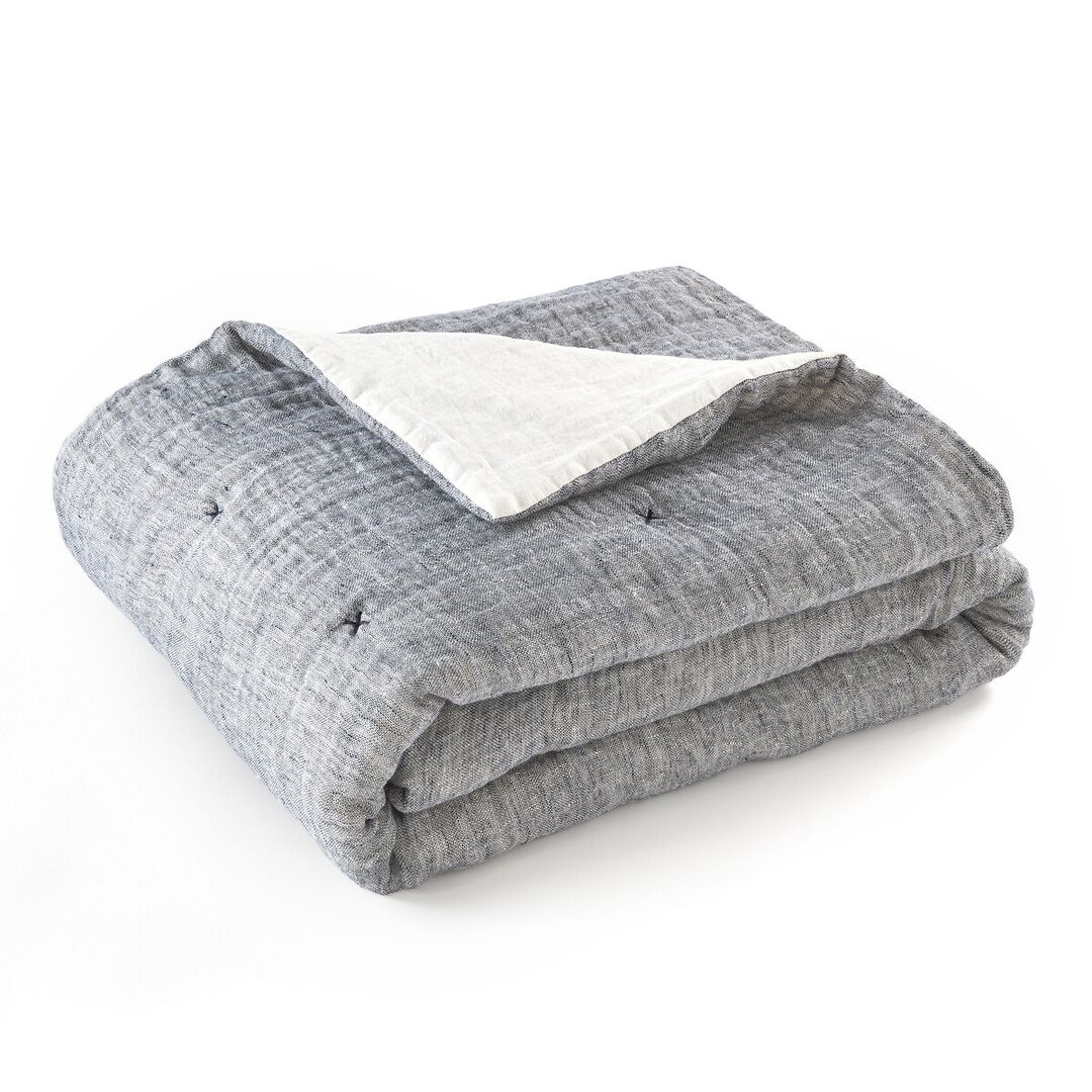 Одеяло Из газовой льняной ткани Mistou 180 x 230 см серый