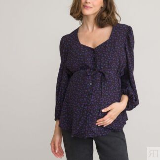 Блузка Для периода беременности с цветочным принтом 44 (FR) - 50 (RUS) черн