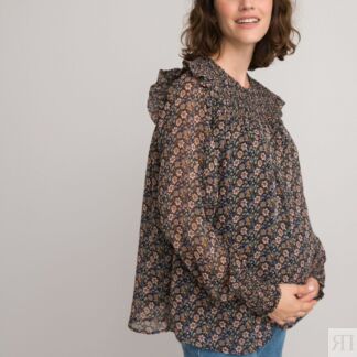 Блузка Для периода беременности с воланами цветочный принт 42 (FR) - 48 (RU