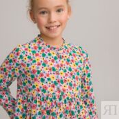 Блузка Струящаяся с длинными рукавами и цветочным принтом 10 лет - 138 см б