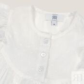 Блузка Без рукавов с воланом из расшитой гладью ткани  2 года - 86 см бежев