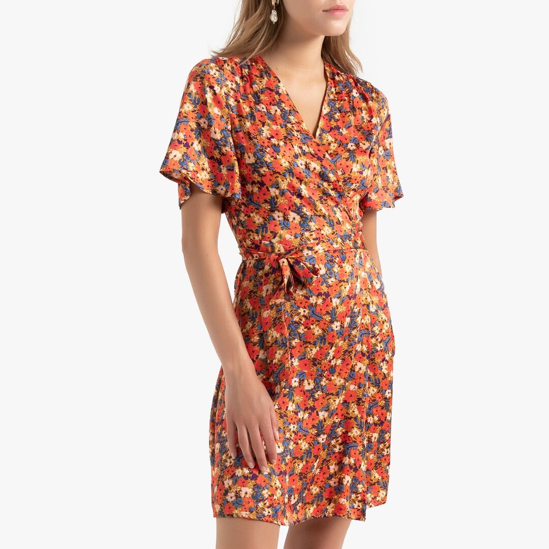 Платье Короткое с короткими рукавами 40 разноцветный